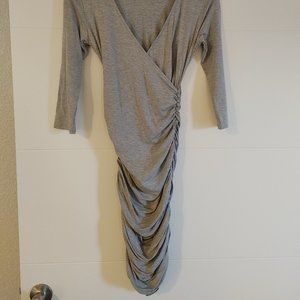 Shein Women's dress Faux Wrap Rauched on sides.